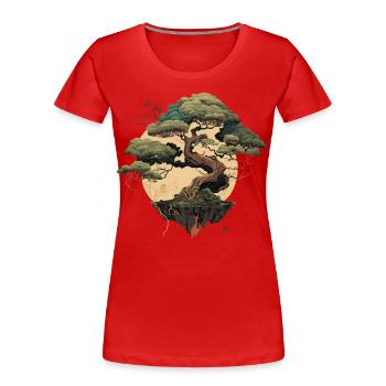 Beauté du bonsaï - T-shirt bio Premium Femme - rouge - Devant - Mia (176cm)