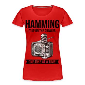 Amateur Vintage Radio Amateur Microphone opérateur - T-shirt bio Premium Femme - rouge - Devant - Mia (176cm)