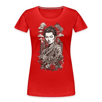 Retro Japan Filmplakat Kunst - Frauen Premium Bio T-Shirt - Rot - Vorne - Mia (176cm)