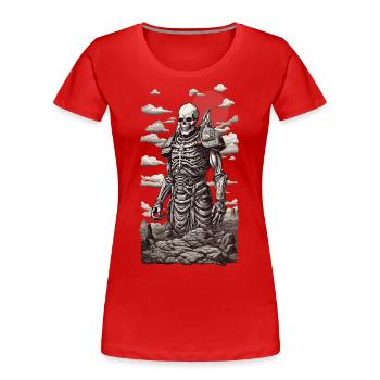 Dystopisches Skelett Gothic Okkult Design - Frauen Premium Bio T-Shirt - Rot - Vorne - Mia (176cm)