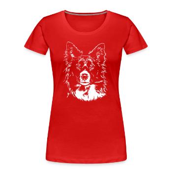 BORDER COLLIE Portrait Herding Dogs Dogs Wilsigns - Women's Premium Organic T-Shirt - red - Front - Mia (176cm)