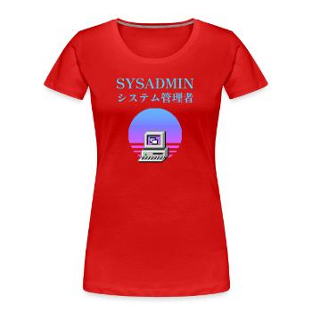 | d’administrateur système システム管理者 | vaporwave - T-shirt bio Premium Femme - rouge - Devant - Mia (176cm)