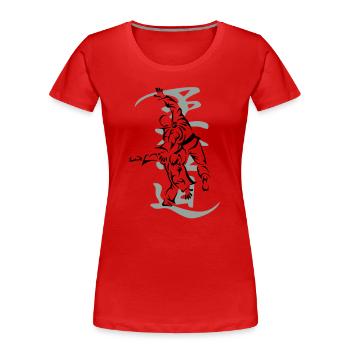 Projection martiale - T-shirt bio Premium Femme - rouge - Devant - Mia (176cm)