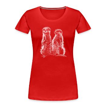 Meerkats - T-shirt bio Premium Femme - rouge - Devant - Mia (176cm)