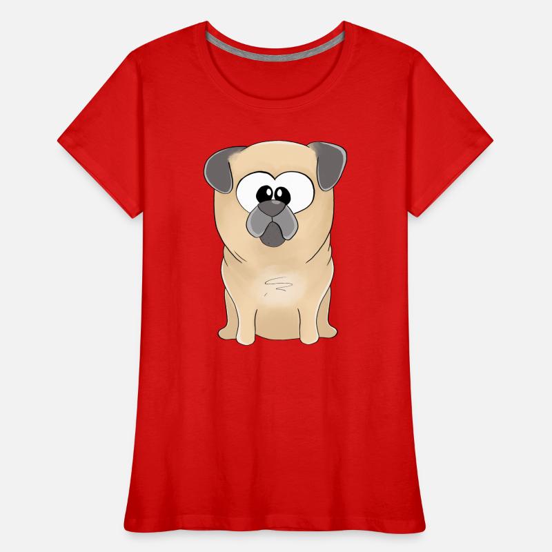Mops Merlin Frauen Premium Bio T-Shirt