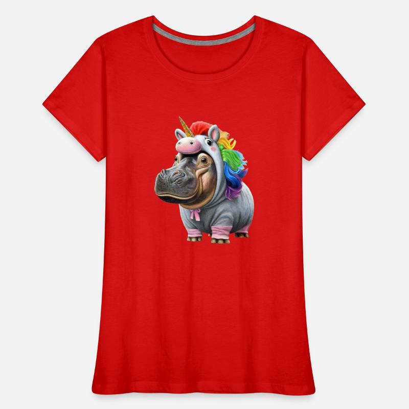 Nilpferd Einhorn Frauen Premium Bio T-Shirt