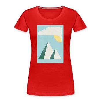 Mountains - Women's Premium Organic T-Shirt - red - Front - Mia (176cm)