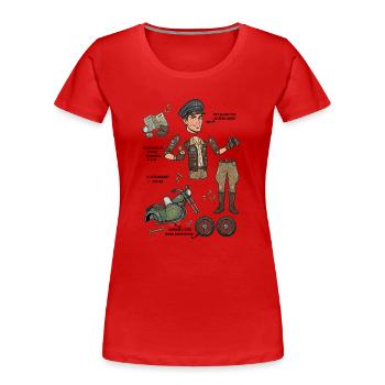 Rugged Adventurer Paper Doll - Frauen Premium Bio T-Shirt - Rot - Vorne - Mia (176cm)