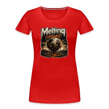 Fondure Earthfire - T-shirt bio Premium Femme - rouge - Devant - Mia (176cm)