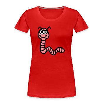 Naughty earthworm - Women's Premium Organic T-Shirt - red - Front - Mia (176cm)