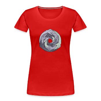Haut-nado. - Frauen Premium Bio T-Shirt - Rot - Vorne - Mia (176cm)