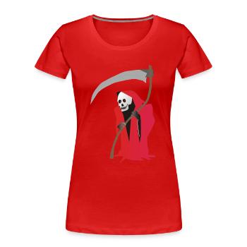 Der Sensenmann - Frauen Premium Bio T-Shirt - Rot - Vorne - Mia (176cm)