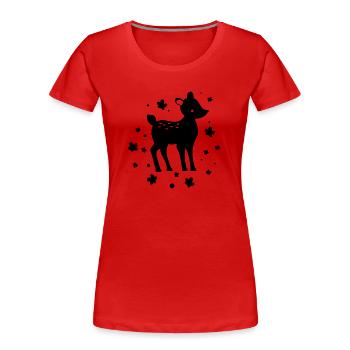 Fawn - Zoo animal animal nature conservation - Women's Premium Organic T-Shirt - red - Front - Mia (176cm)