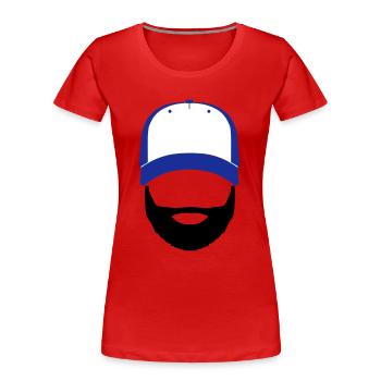 Bill Doe - Women's Premium Organic T-Shirt - red - Front - Mia (176cm)