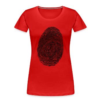 finger print - Women's Premium Organic T-Shirt - red - Front - Mia (176cm)