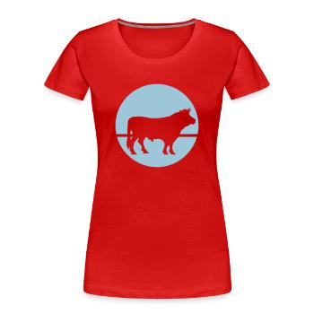 Bulle - Frauen Premium Bio T-Shirt - Rot - Vorne - Mia (176cm)