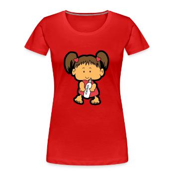 Baby girl - Frauen Premium Bio T-Shirt - Rot - Vorne - Mia (176cm)