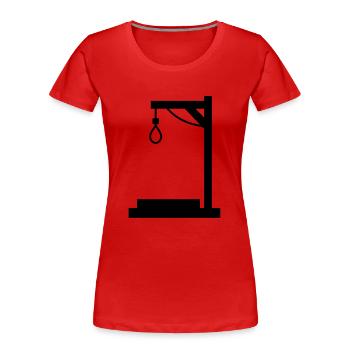 galgen___f1 - Women's Premium Organic T-Shirt - red - Front - Mia (176cm)