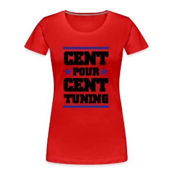CENT POUR CENT TUNING - T-shirt bio Premium Femme - rouge - Devant - Mia (176cm)