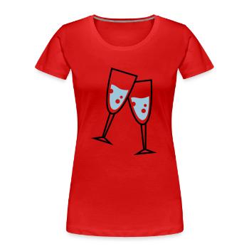 glas sekt - Frauen Premium Bio T-Shirt - Rot - Vorne - Mia (176cm)