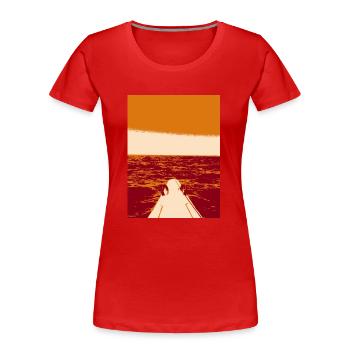 Wellenreiten - Frauen Premium Bio T-Shirt - Rot - Vorne - Mia (176cm)