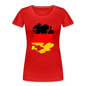 Drapeau allemand Drapeau allemand Utilisé Look Home - T-shirt bio Premium Femme - rouge - Devant - Mia (176cm)
