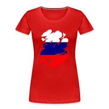 Russland Flagge Vintage Russische Fahne Used Look - Frauen Premium Bio T-Shirt - Rot - Vorne - Mia (176cm)