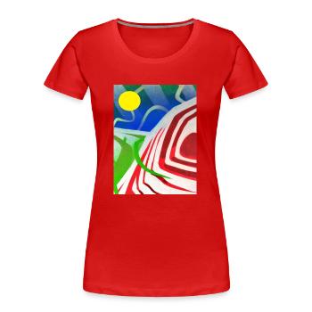 graffiti landscape sunny - Women's Premium Organic T-Shirt - red - Front - Mia (176cm)