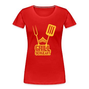 Grill Sergeant Grillparty Barbecue - Frauen Premium Bio T-Shirt - Rot - Vorne - Mia (176cm)