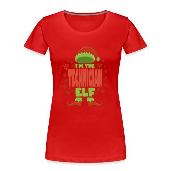 Techniker Weihnachtself - Frauen Premium Bio T-Shirt - Rot - Vorne - Mia (176cm)