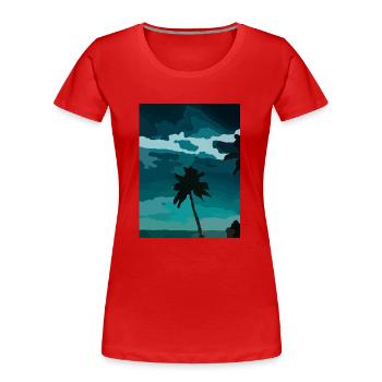 palm - Frauen Premium Bio T-Shirt - Rot - Vorne - Mia (176cm)