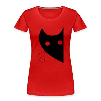 TÊTE DE CHAT - T-shirt bio Premium Femme - rouge - Devant - Mia (176cm)