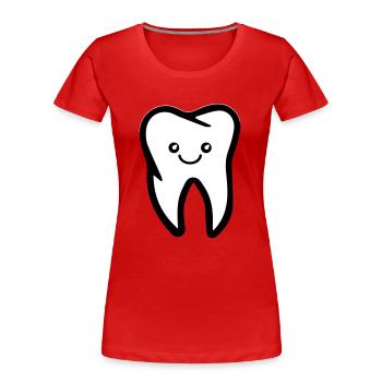 sourire des dents - T-shirt bio Premium Femme - rouge - Devant - Mia (176cm)