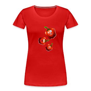 habaneros,chilli, trio,habanero, face - Women's Premium Organic T-Shirt - red - Front - Mia (176cm)