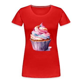 Petit gâteau 2 - T-shirt bio Premium Femme - rouge - Devant - Mia (176cm)