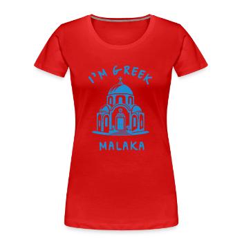 I'm Greek Malaka Ich bin Grieche - Frauen Premium Bio T-Shirt - Rot - Vorne - Mia (176cm)
