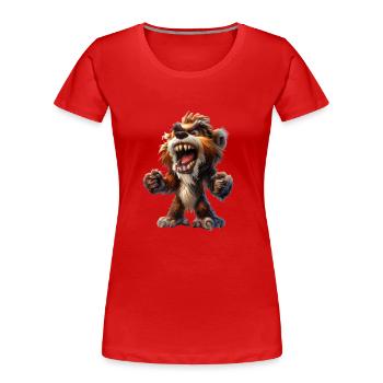 Bigfoot #lovely toons - Frauen Premium Bio T-Shirt - Rot - Vorne - Mia (176cm)