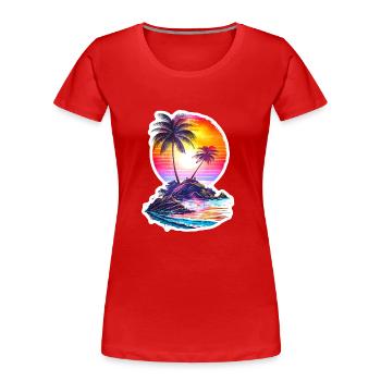 Holiday island - Women's Premium Organic T-Shirt - red - Front - Mia (176cm)