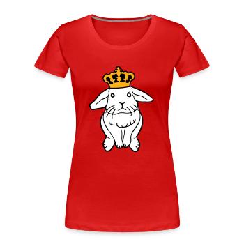 Couronne de lapin royal Roi Reine Prince Princesse - T-shirt bio Premium Femme - rouge - Devant - Mia (176cm)