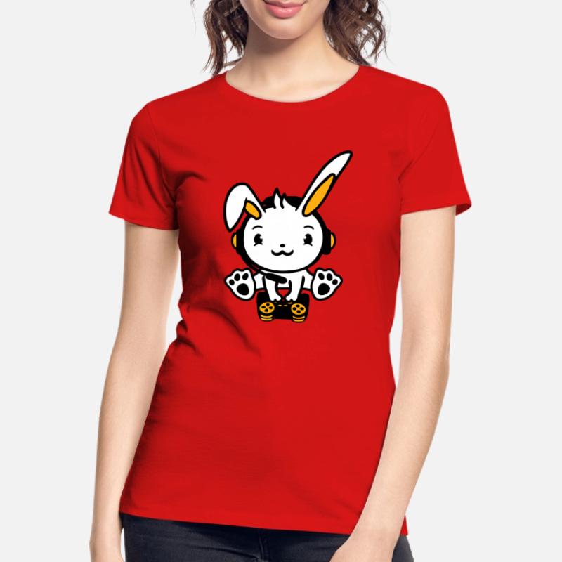 Bunny Playing Controller Console Headset Gamer Nerd Women's Premium Organic T-Shirt