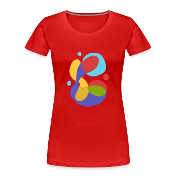 fluid abstract vintage - Women's Premium Organic T-Shirt - red - Front - Mia (176cm)