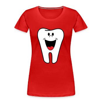 Zahn - Frauen Premium Bio T-Shirt - Rot - Vorne - Mia (176cm)