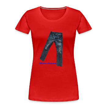Blue Jeans - Frauen Premium Bio T-Shirt - Rot - Vorne - Mia (176cm)