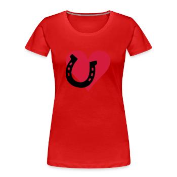 Pferd - Love Horse - Liebe Pferde - Frauen Premium Bio T-Shirt - Rot - Vorne - Mia (176cm)