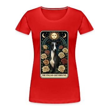 Italienisches Windspiel - Frauen Premium Bio T-Shirt - Rot - Vorne - Mia (176cm)