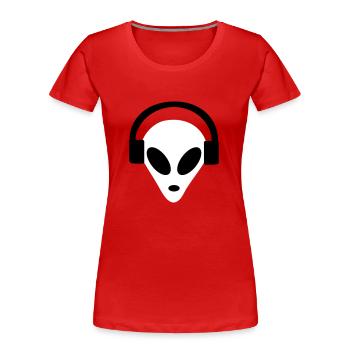Alien Headphones - T-shirt bio Premium Femme - rouge - Devant - Mia (176cm)