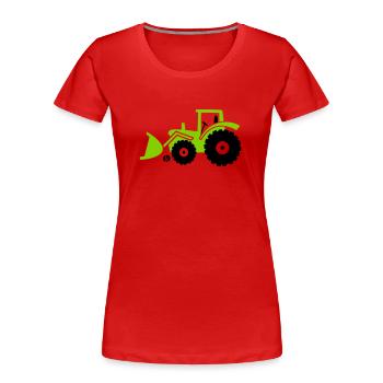 Tractor front loader Bulldog wheel loader with - T-shirt bio Premium Femme - rouge - Devant - Mia (176cm)
