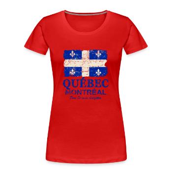 Québec Flag - Canada - Vintage Look - Frauen Premium Bio T-Shirt - Rot - Vorne - Mia (176cm)