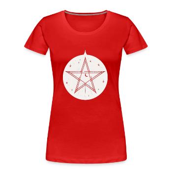 Magic pentagram with stars and moon - Women's Premium Organic T-Shirt - red - Front - Mia (176cm)