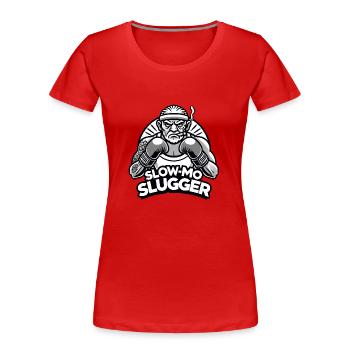Boxer grand-père lent - T-shirt bio Premium Femme - rouge - Devant - Mia (176cm)